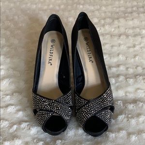 Embellished black stiletto